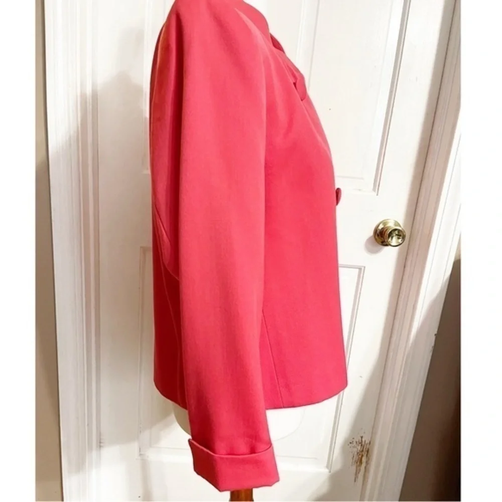 Christian Dior Vintage Double Breasted Pink Blazer With Shoulder Pads Sz 12